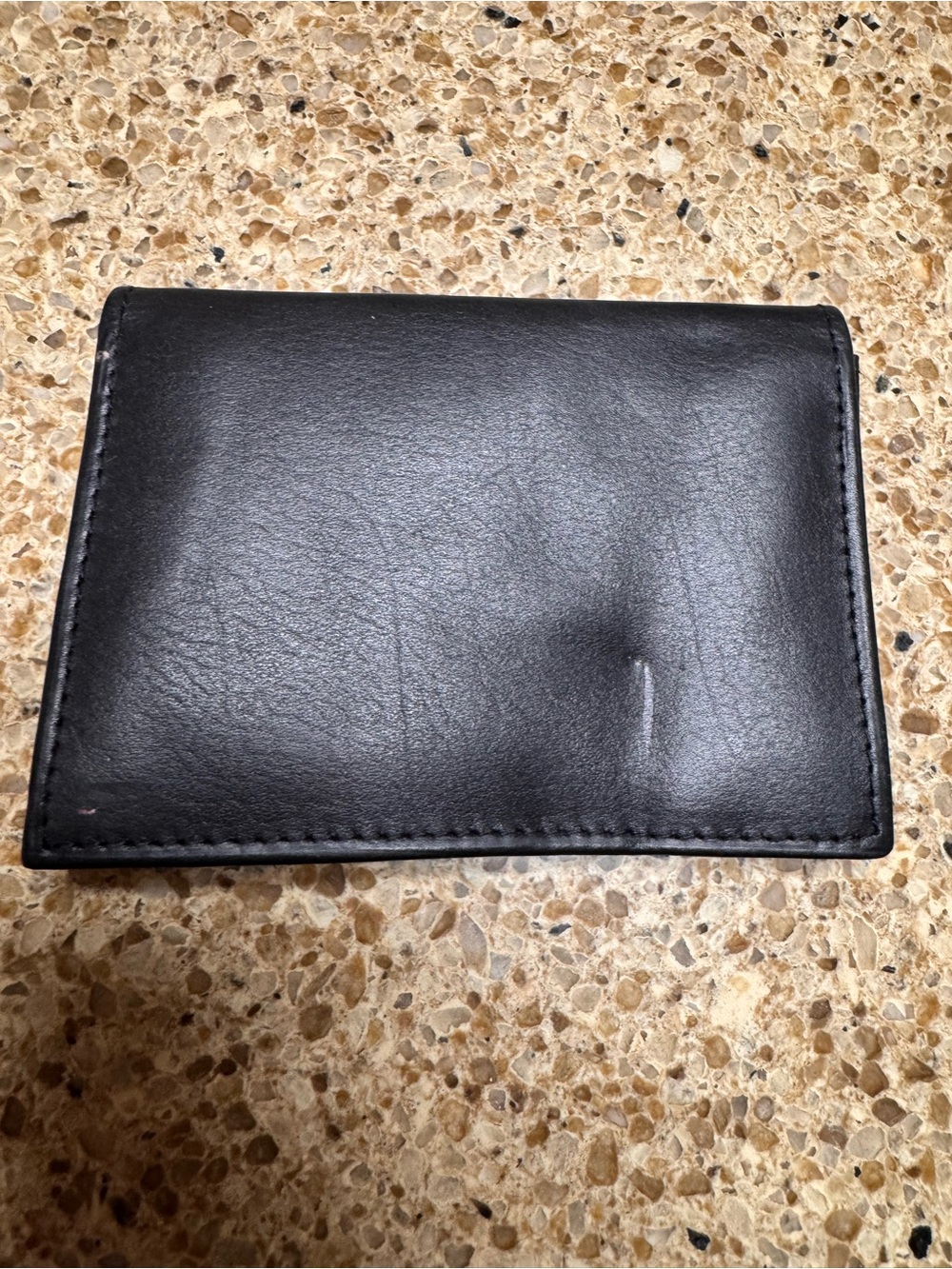 Classic Black Leather Men's Card Holder Wallet - Unknown Brand